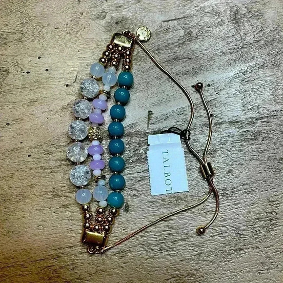 Talbots Jewelry - Talbots bracelet gold toned, 3 strands of beads, new with box